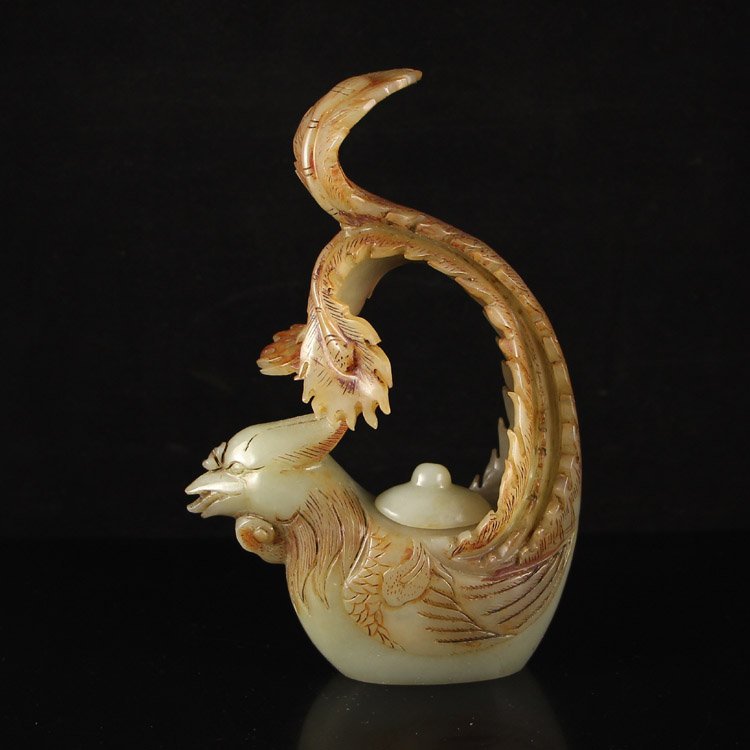 Vintage Chinese Hetian Jade Phoenix Teapot (1 of 6)
