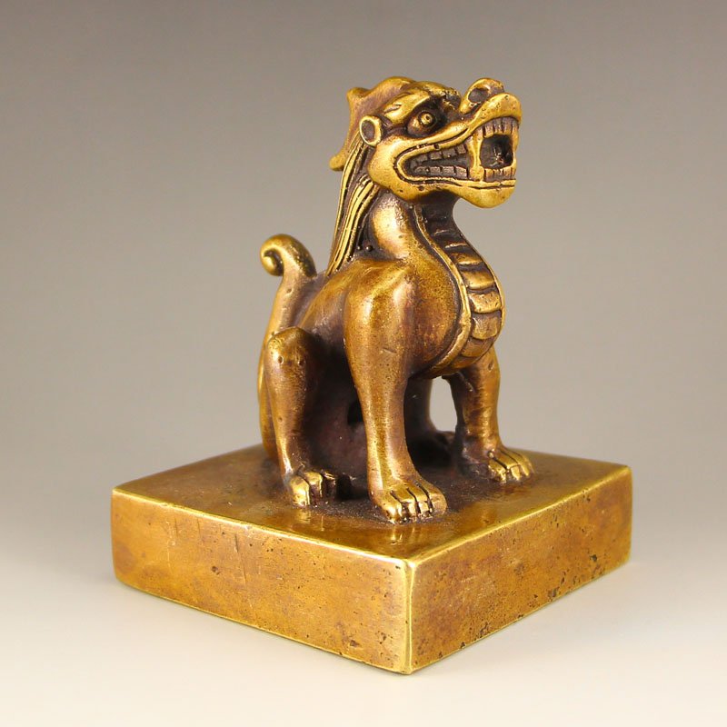 Chinese Brass Fortune Beast Seal (1 of 6)