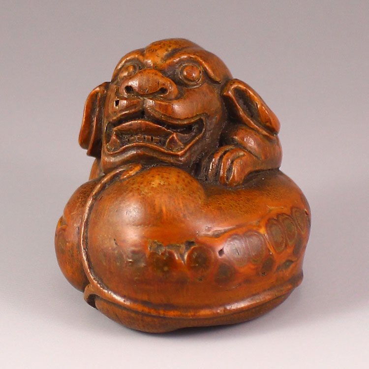 Vintage Chinese Bamboo Foo Dog Statue (1 of 6)