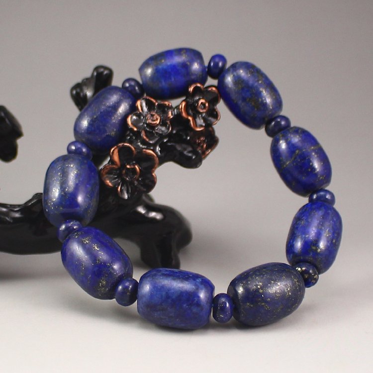 Vintage Chinese Lapis Lazuli Beads Bracelet (1 of 7)