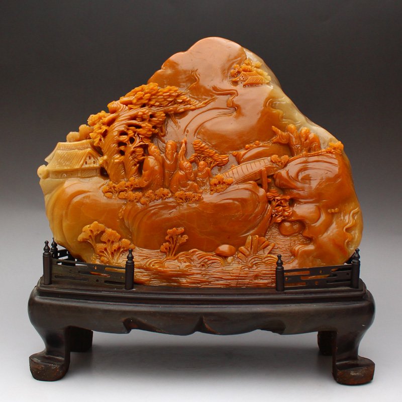 Chinese Shoushan Stone Statue - Sage Meeting (1 of 5)