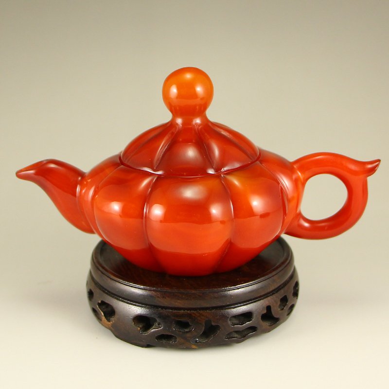 Beautiful Color Chinese Red Agate Teapot (1 of 6)