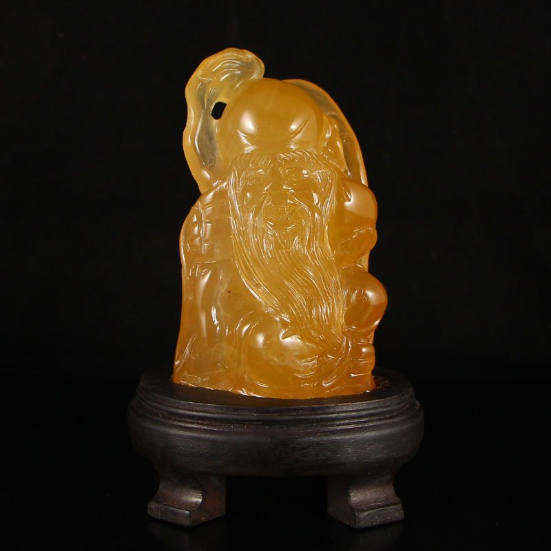 Chinese Shoushan Stone Statue - Longevity Taoism Deity (1 of 6)