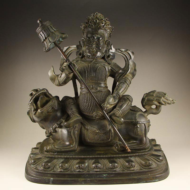 Chinese Tibet Buddhist Bronze Jambhala Statue (1 of 10)