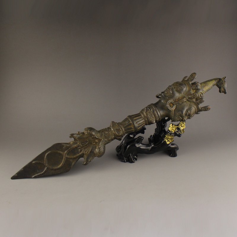 Chinese Tibet Buddhist Bronze Pestle JiangMo Statue (1 of 7)