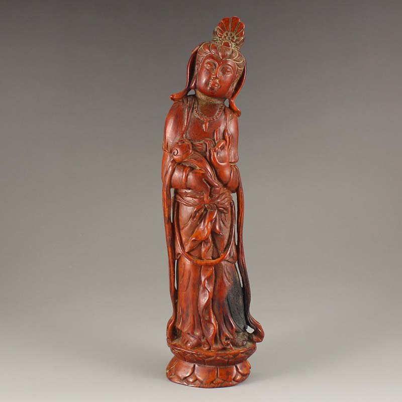 Vintage Chinese Deer Horn Kwan-yin Statue (1 of 7)