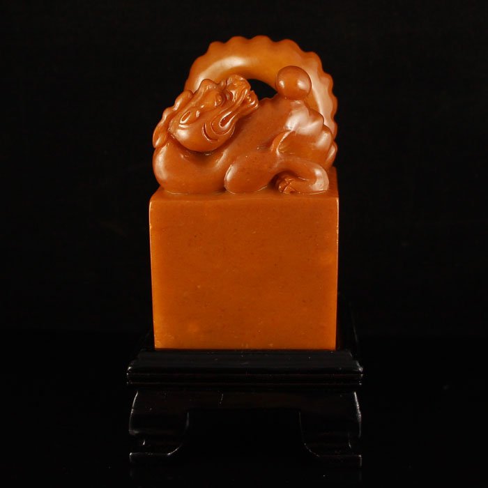 Chinese Shoushan Stone Fortune Dragon Seal (1 of 5)