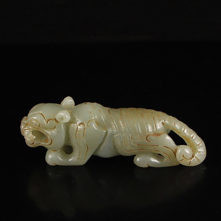 Vintage Chinese Hetian Jade Statue - Tiger (1 of 7)