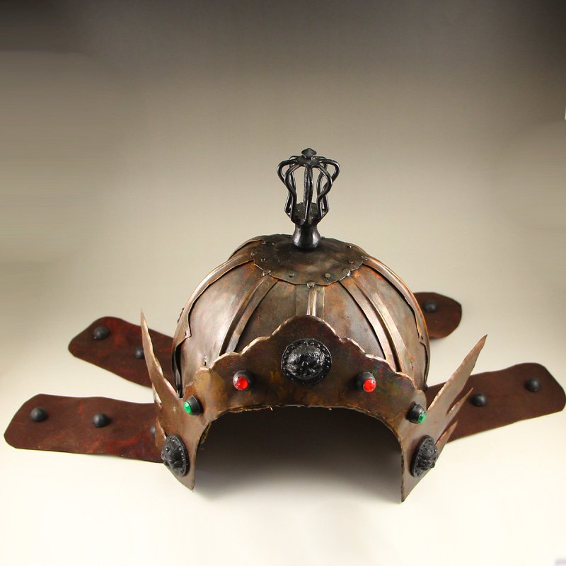 Chinese Qing Dynasty Bronze Soldier 's Armor Hat (1 of 5)