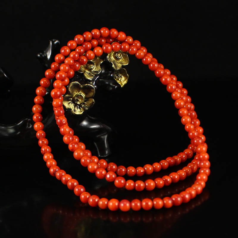 Beautiful Color Chinese Nan Hong Agate Beads Necklace (1 of 7)