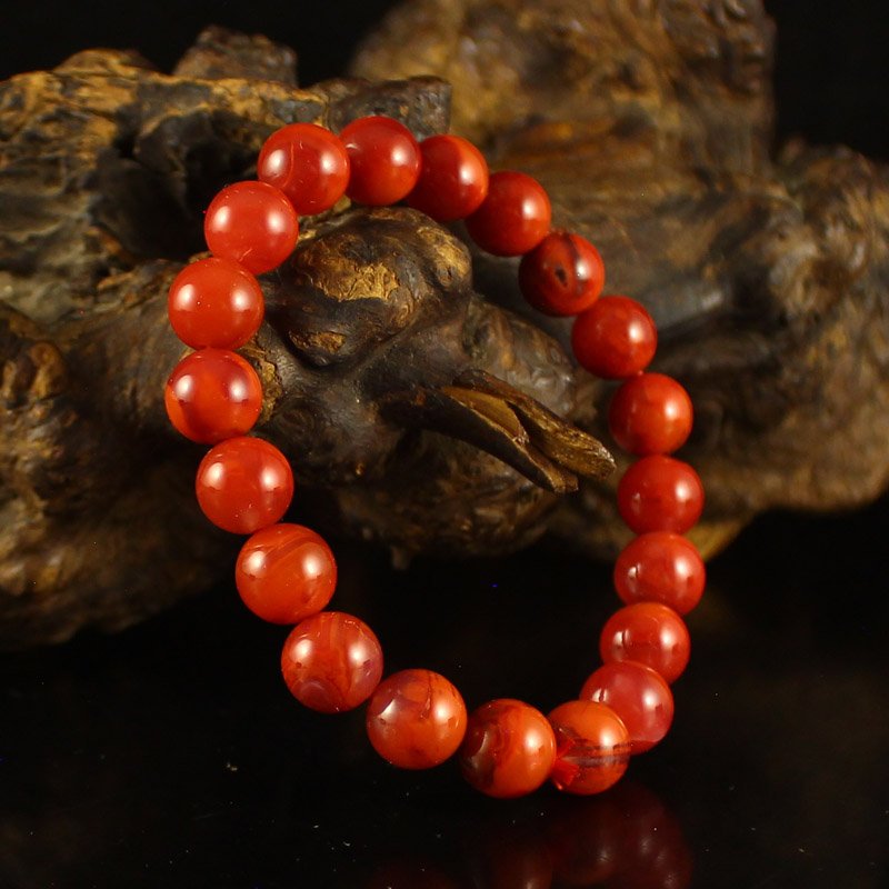Chinese Nanhong Agate Beads Bracelet (1 of 5)