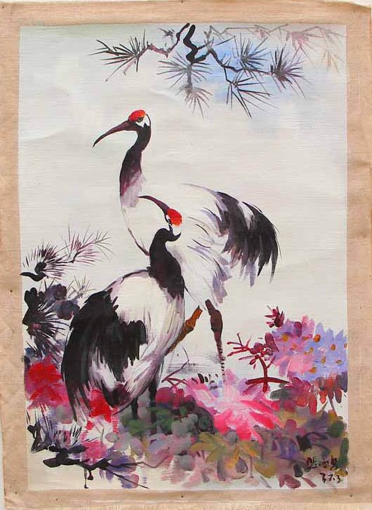 Xu Beihong (1895-1953) Oil Painting - Pine Tree & Crane (1 of 7)
