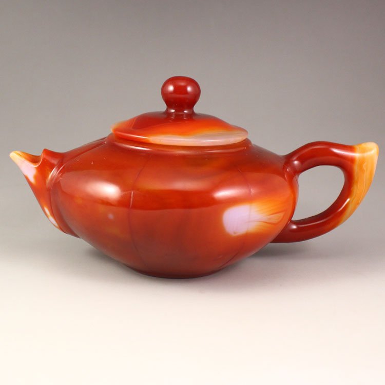 Beautiful Color Chinese Red Agate Teapot (1 of 8)