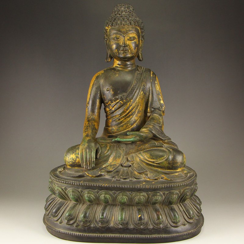 6 Kg Chinese Gilt Gold Bronze Siddhartha Buddha Statue (1 of 10)