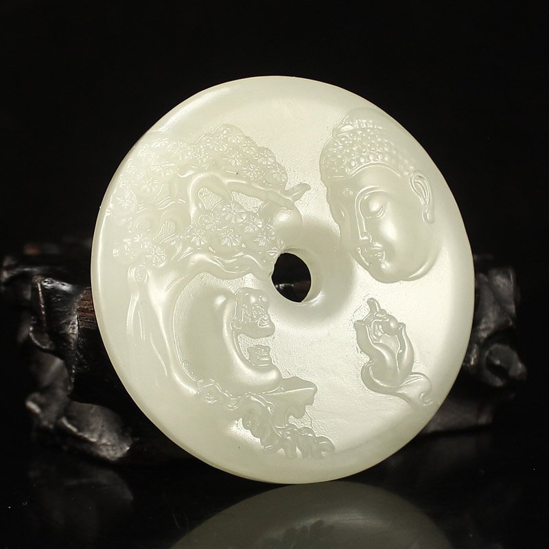 Chinese Hetian Jade Buddha Pendant (1 of 5)