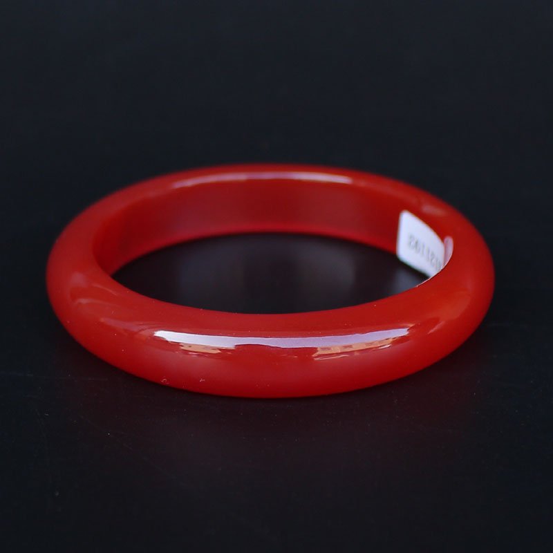 Inside Diameter 58 mm Chinese Rad Agate Bracelet: Inside Diameter 58 mm Chinese Rad Agate Bracelet W Certificate Dimension: 58x12x8(mm) 2.28x0.47x0.31(inches) Weight 0.10 lbs/44 g The total weight does not include the base. The base is not included a