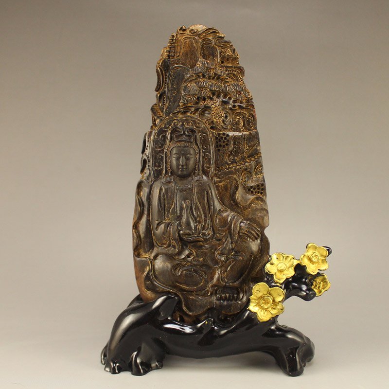 Vintage Chinese Chen Xiang Wood Kwan-yin Statue (1 of 7)