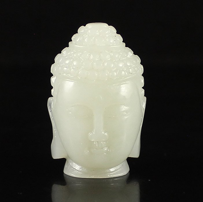 Chinese Hetian Jade Buddha Head Pendant (1 of 6)