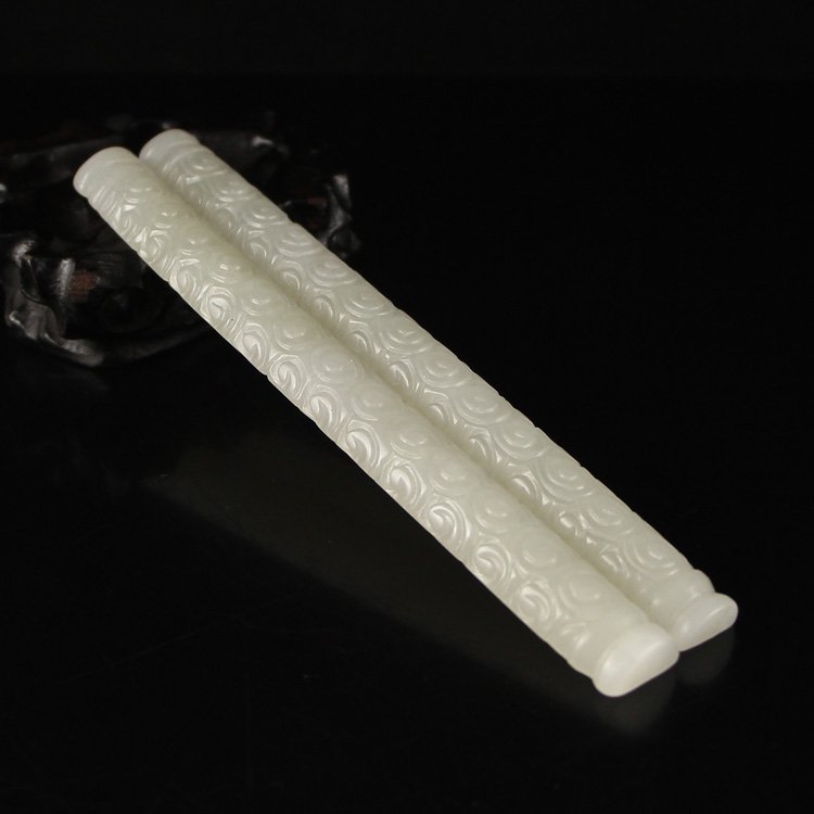 A Pair Chinese Hetian Jade Paperweights (1 of 6)