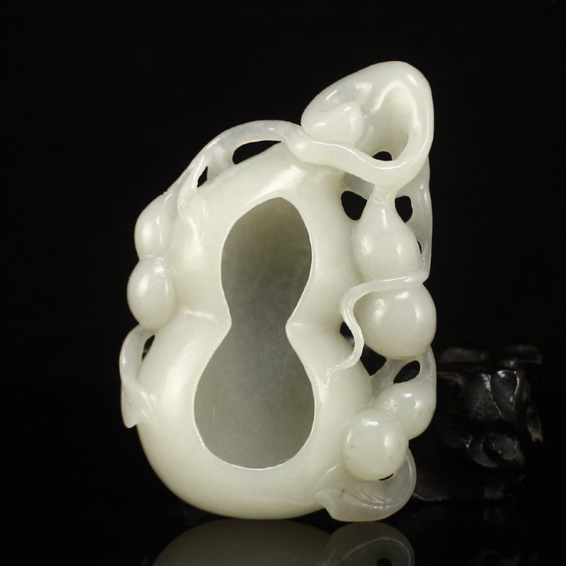 Vintage Chinese Hetian Jade Gourd Brush Washer (1 of 5)