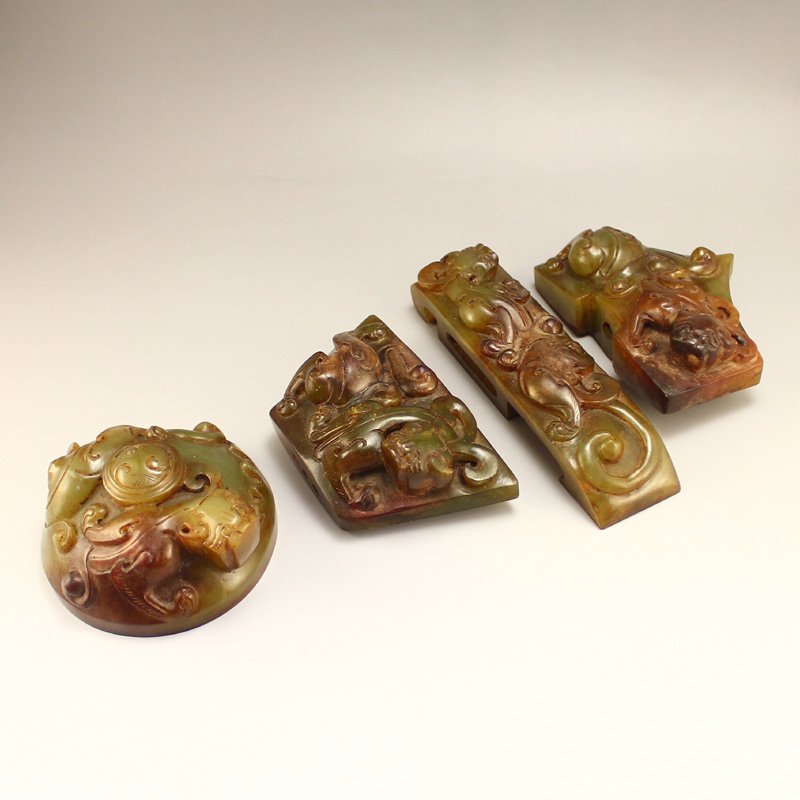 Vintage Chinese Hetian Jade Sword Accessory Ornament (1 of 10)