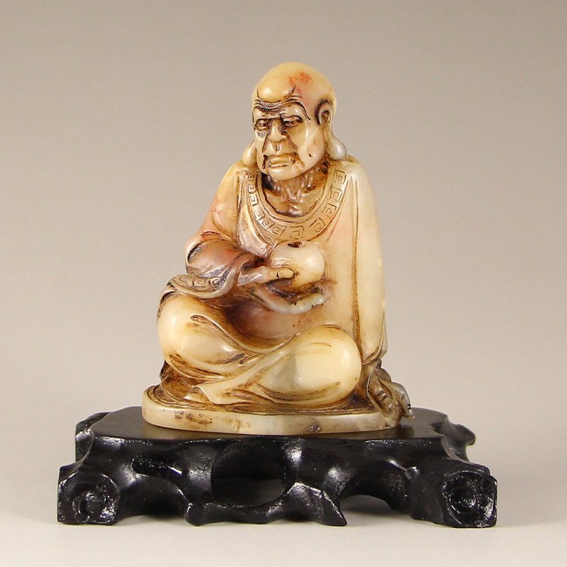 Vintage Chinese Shoushan Stone Arhat Statue (1 of 6)
