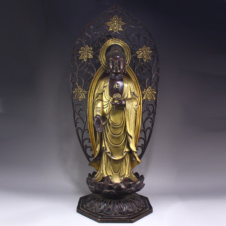 Chinese Bronze Gilt Gold Sakyamuni Buddha Statue (1 of 9)
