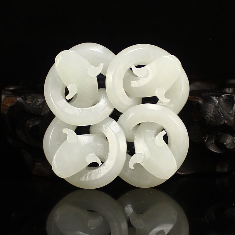 Superb Chinese Hetian Jade Fortune Dragon Pendant (1 of 8)