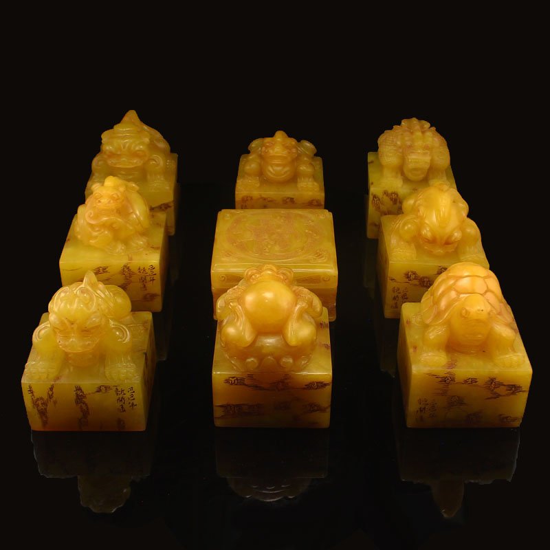 Chinese Qing Dy Shoushan Stone Tian Huang Stone Seals (1 of 10)