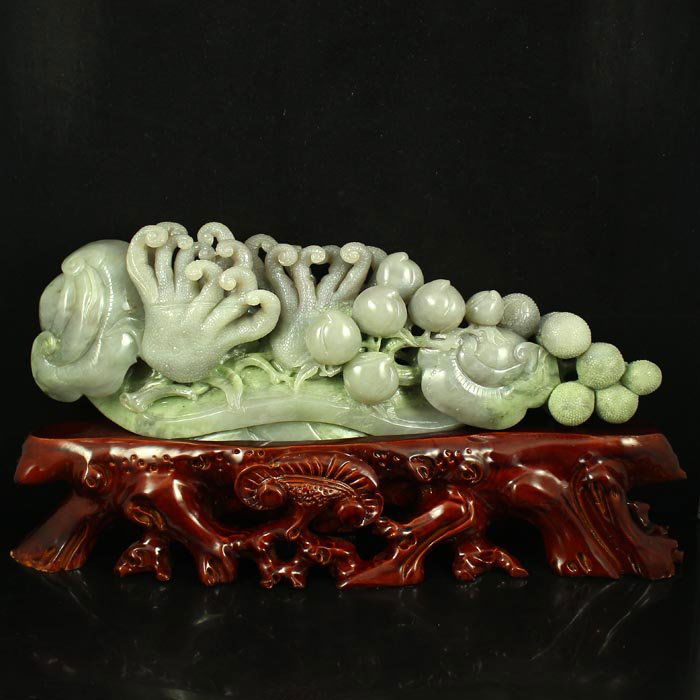 Chinese Natural Hetian Jade Statue - Ruyi Buddha's-hand (1 of 8)