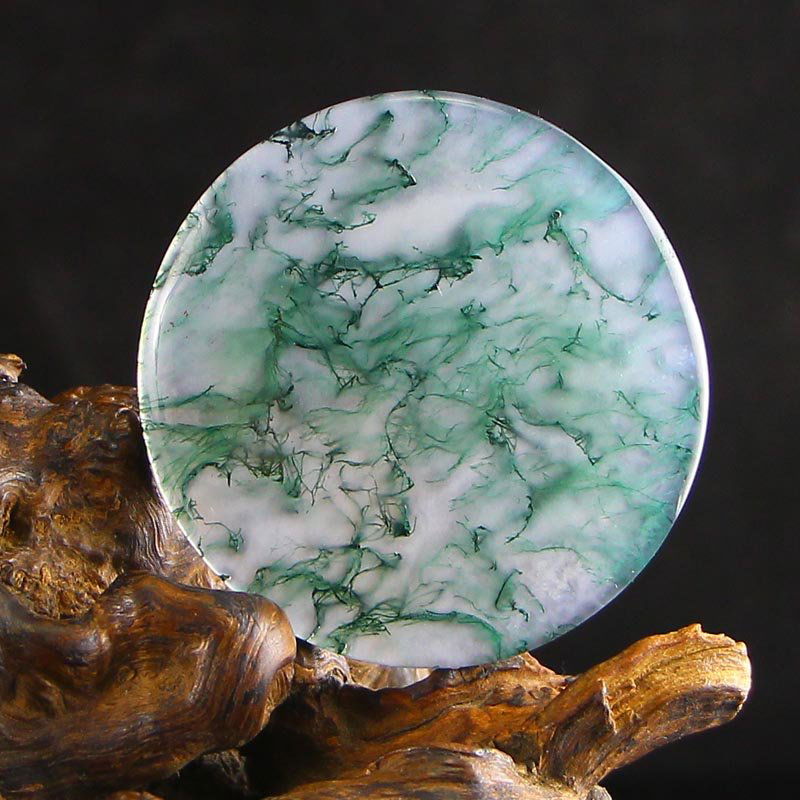 Chinese Water Grass Agate Lucky Pendant w Certificate (1 of 8)