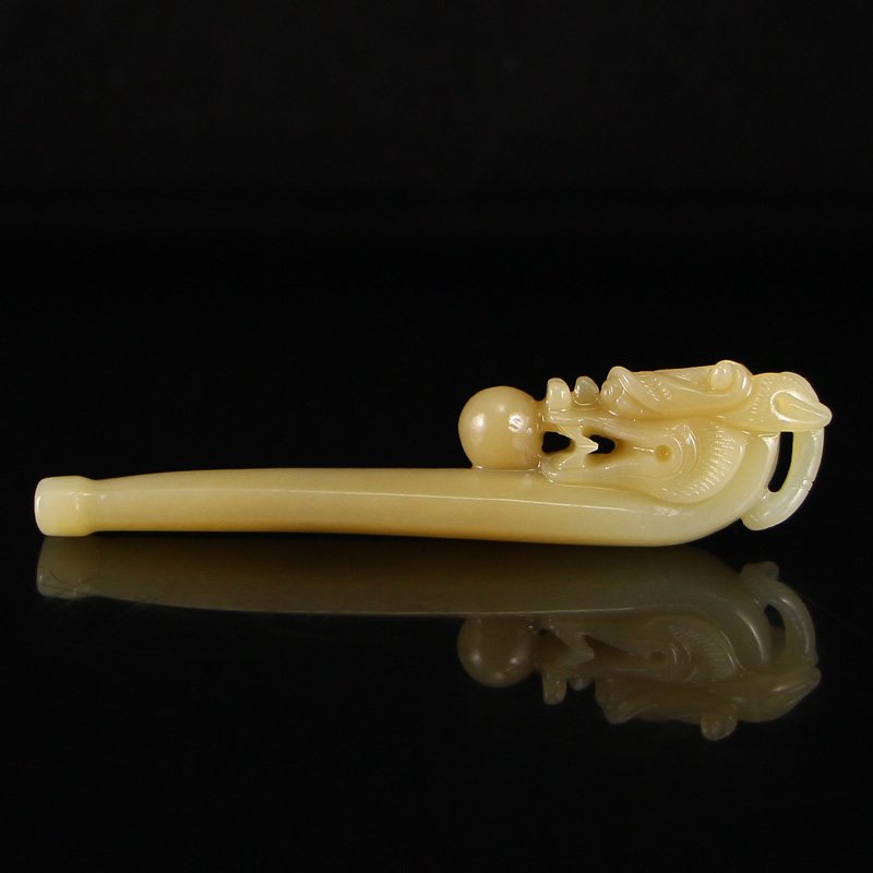 Chinese Hetian Jade Dragon Head Cigarette Holder (1 of 7)