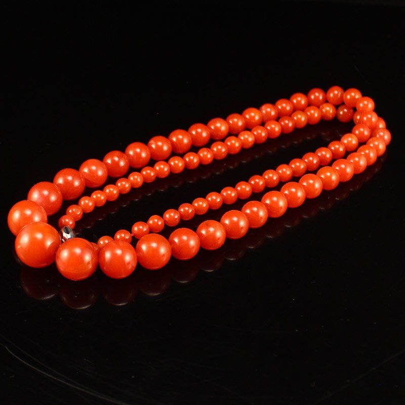 Beatiful Color Chinese Nanhong Agate Beads Necklace (1 of 8)