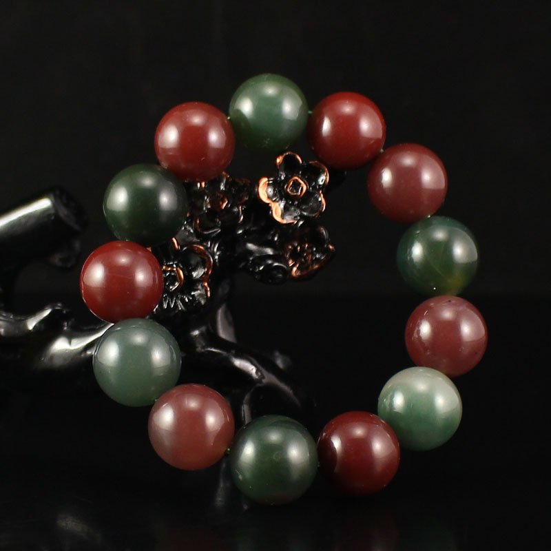 Chinese Purple Green Agate Beads Bracelet (1 of 7)