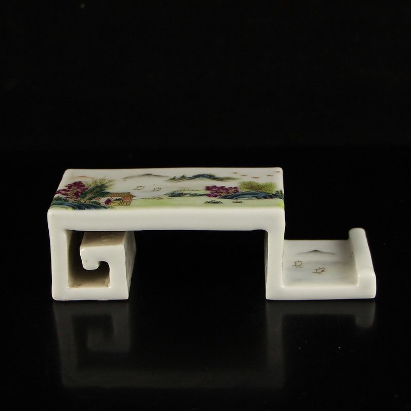 Chinese Qing Dynasty Famille Rose Porcelain Ink Rest (1 of 8)