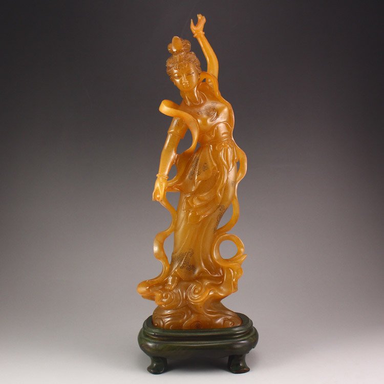 Chinese Shoushan Stone Statue - Feitian Female Deity (1 of 7)