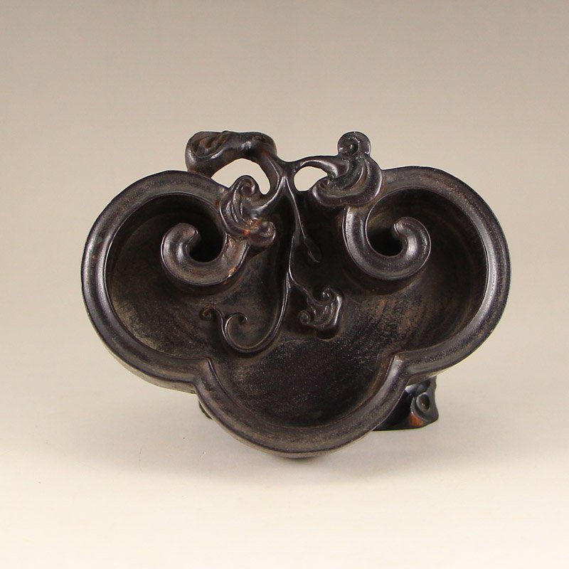 Chinese Qing Dynasty Zitan Wood Ruyi Brush Washer (1 of 6)
