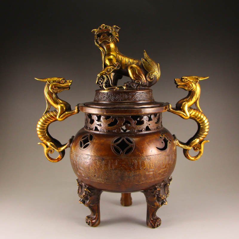 Chinese Ming Dynasty Bronze 3 Legs Incense Burner (1 of 9)