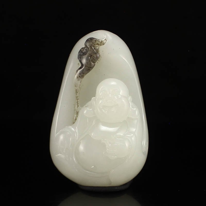 Superb Chinese Hetian Jade Laughing Buddha Pendant (1 of 6)