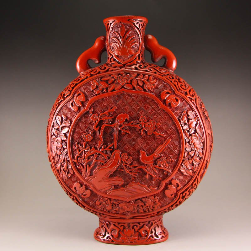 Chinese Qing Dynasty Lacquerware Moon Vase (1 of 7)