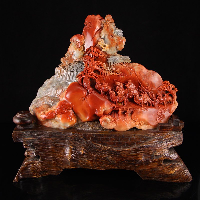 Chinese Shoushan Stone Statue - The Silk Road (1 of 7)