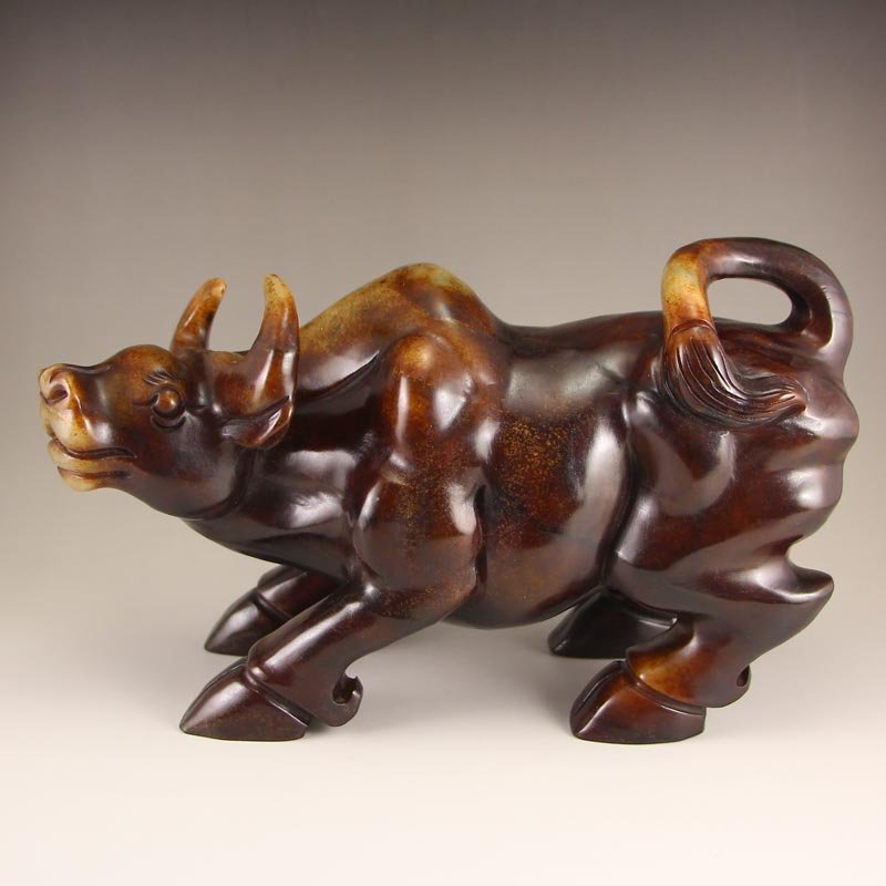 Vintage Chinese Hetian Jade Statue - Ox (1 of 7)