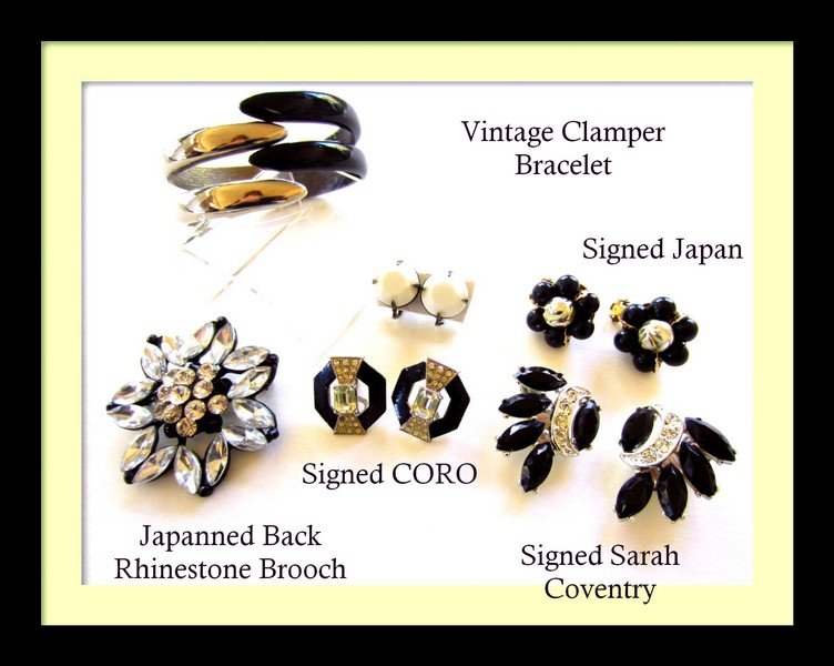 6pc Rhinestone LOT Clamper Earrings Pin CORO & COVENTRY: 6pc Rhinestone LOT Clamper Earrings Pin CORO & COVENTRY