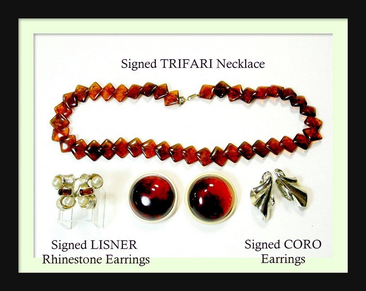 CORO, TRIFARI, LISNER, Designer Signed Jewelry LOT: CORO, TRIFARI, LISNER, Designer Signed Jewelry LOT