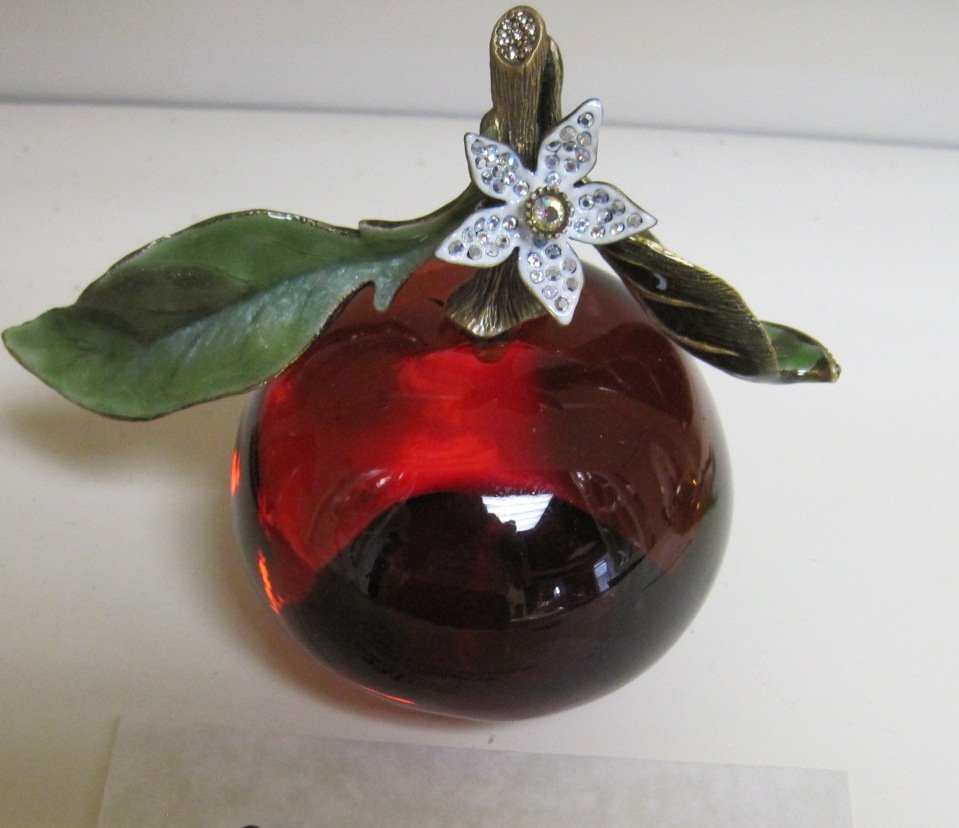 Jay Strongwater Red Crystal Apple: From the Rosabella Flora & Flora Collections