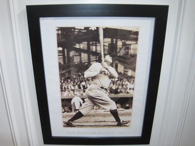 Babe Ruth "Sultan of Swat" Framed Photo: 28 3/8" wide x 35 3/8" high.