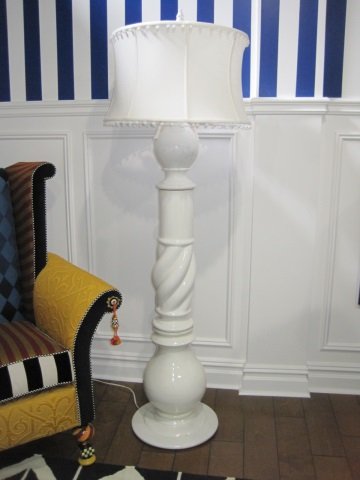 MacKenzie-Childs Simply White Floor Lamp: Simply white Her Majesty floor lamp. 73" high.