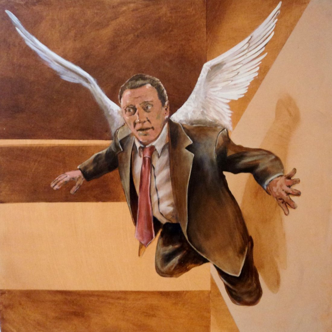 Christopher Walken: Original oil on canvas featuring Christopher Walken from the 'Weapon of Choice' 2006 music video by English DJ Fatboy Slim. Signed JAG, (Julie Anne Gilburt)Provenance, Christie's London