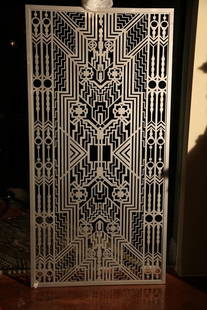 Ornate Art Deco Iron Entry Door: Ornated Iron Entry Door They measure approximately 34" wide x 83" high **Images 2-7 show an identical door that has been retrofitted with a locking mechanism. This is to show a functional example of t