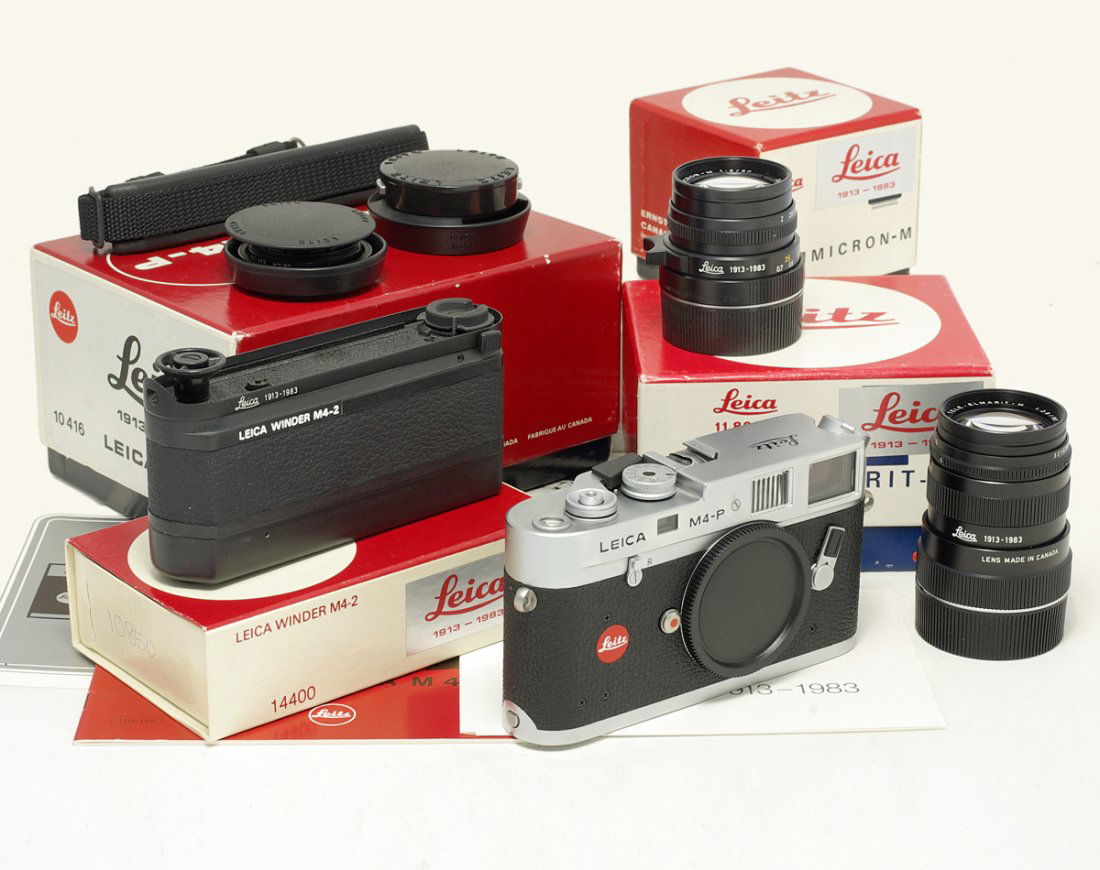Leica M4-P 1913-1983 w. Summicron 2/50 & Tele Elmarit: Estimated Price: 2200 - 3400 EUR
